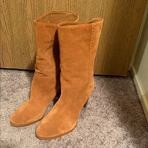 Clarks Women's Brown Suede Heeled Boots